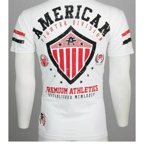 AMERICAN FIGHTER Excelsior White Athletic Fit Mens Crewneck T-shirt L-3XL NWT - Picture 8 of 10